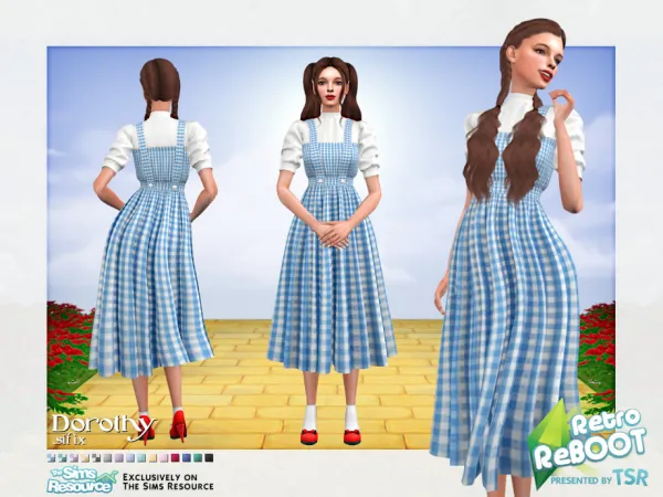 Alpha Retro ReBOOT Dorothy Dress by Sifix2 - The Sims 4 Custom Content