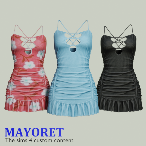 Alpha Mayoret Pitae Dress by mayoret - The Sims 4 Custom Content