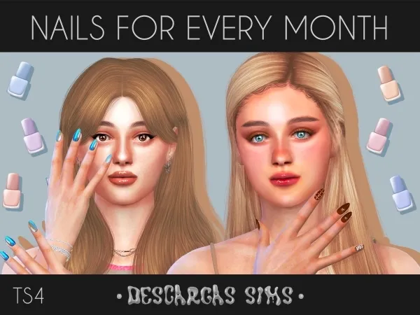 Alpha Nails For Every Month - The Sims 4 Custom Content