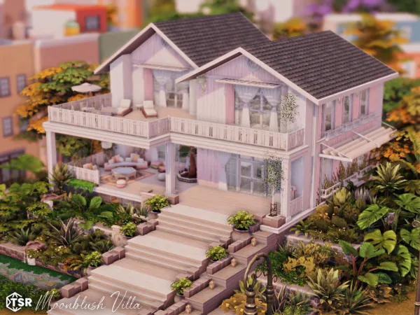 Maxis Match Moonblush Villa l noCC - The Sims 4 Custom Content