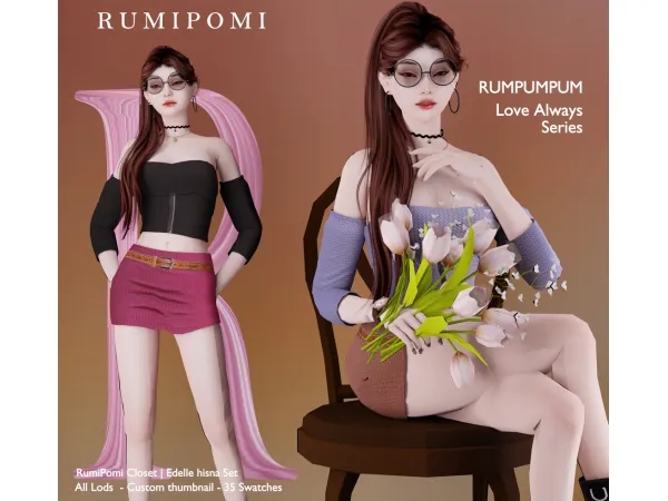 Alpha Rumpumpum_Edelle Hisna Outfit - The Sims 4 Custom Content