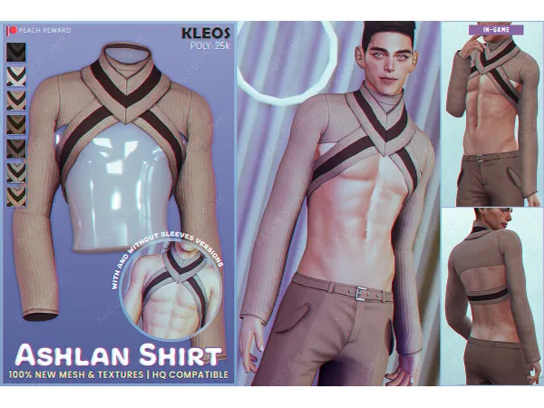 Sims 4 PEACH | Ashlan Shirt by kleossims