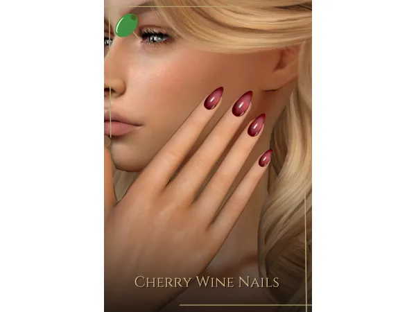 Alpha Cherry Wine Nails - The Sims 4 Custom Content