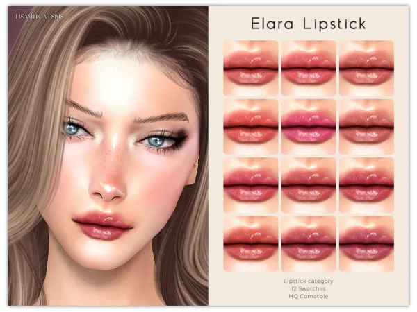 Sims 4 LMCS Elara Lipstick by Lisaminicatsims