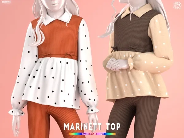 Mix Marinett Child Pants Bluerosesims - The Sims 4 Custom Content
