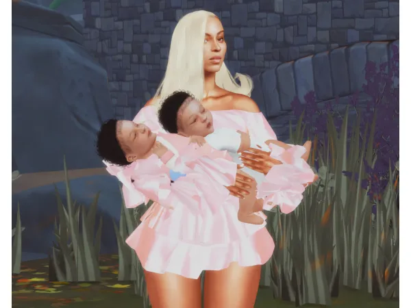 Alpha Bey Twins Pose by ExtraCelestialSims - The Sims 4 Custom Content