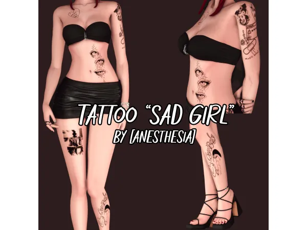 Sims 4 [anesthesia] Sad Girl - tattoo