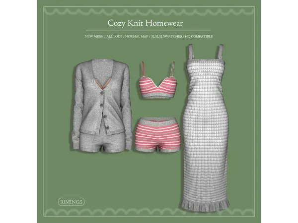 Alpha [RIMINGS] Cozy Knit Homewear - The Sims 4 Custom Content