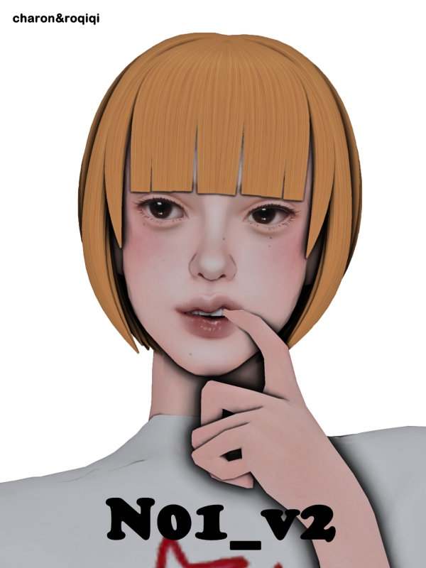 Maxis Match [charonroqiqi]N01 hair_v2 by roqiqi - The Sims 4 Custom Content