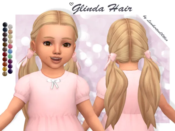 Maxis Match Glinda Hair Toddler version Bow accessory by Lewbertsn00tles - The Sims 4 Custom Content