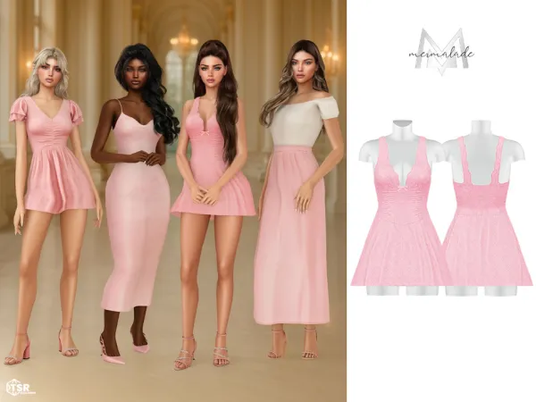 Alpha Soft Girl Renaissance Romantic Blossom Dress MC638 by Mermalade - The Sims 4 Custom Content