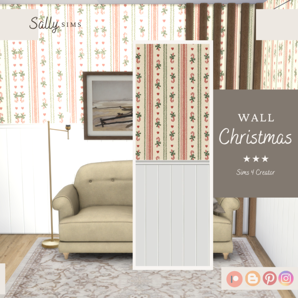 Alpha Wall Christmas by sally4sims - The Sims 4 Custom Content