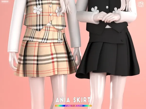 Mix Ania Child Skirt Bluerosesims - The Sims 4 Custom Content