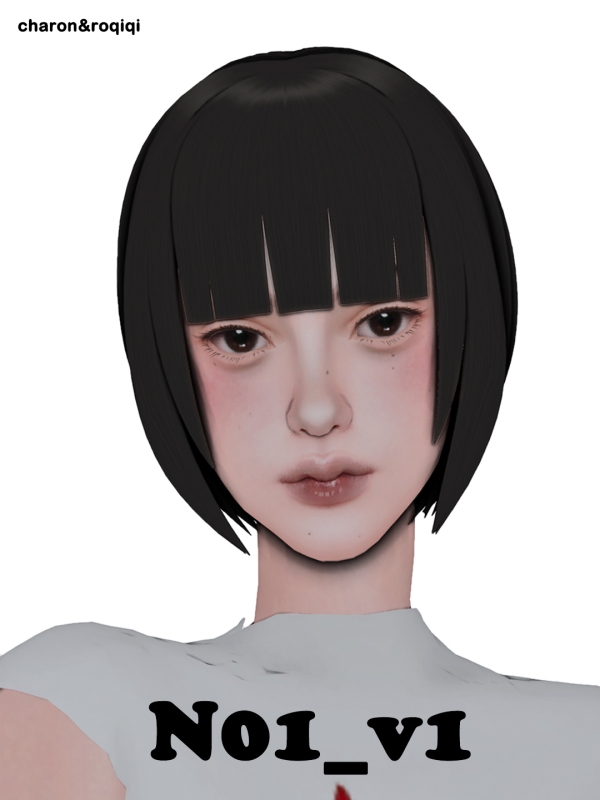 Maxis Match [charonroqiqi]N01 hair_v1 by roqiqi - The Sims 4 Custom Content