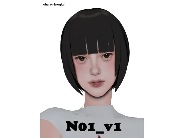 Maxis Match [charonroqiqi]N01 hair_v1 - The Sims 4 Custom Content