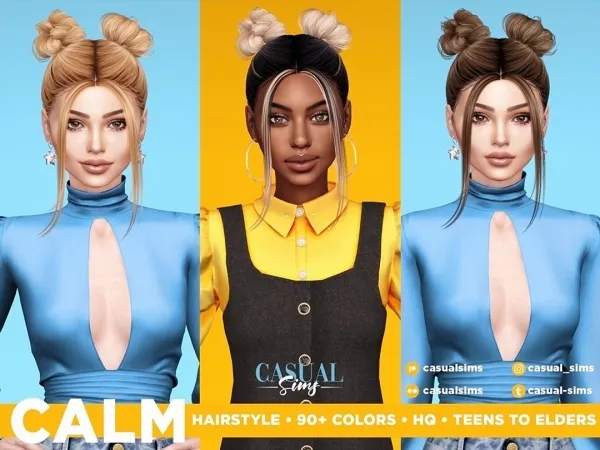 Sims 4 Calm hairstyle (With Bangs)
