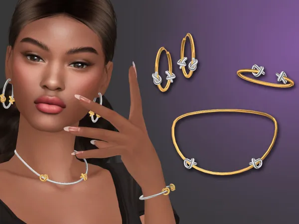 Alpha Knotted jewelry set - The Sims 4 Custom Content