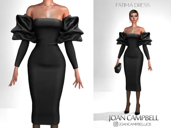 Alpha FATIMA DRESS by Joan_Campbell_Beauty_ - The Sims 4 Custom Content