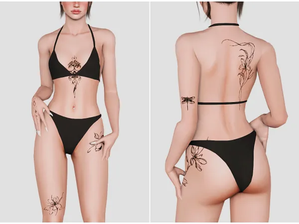 Sims 3 Alpha Tattoos CC: blooming tattoos by johziii