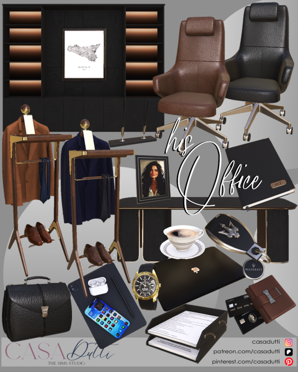 Alpha His Office by casadutti - The Sims 4 Custom Content