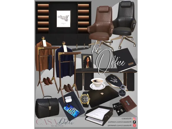 Alpha His Office - The Sims 4 Custom Content