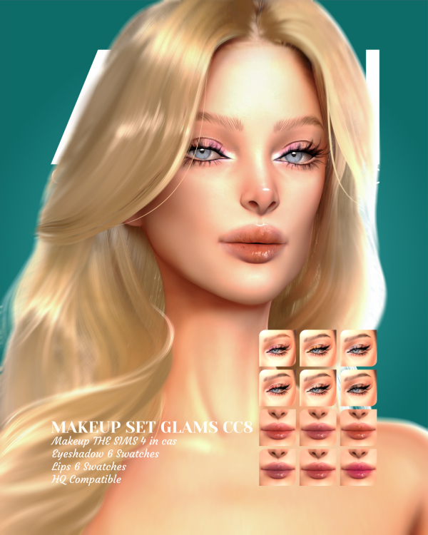 Alpha LEAN MAKEUP SET GLAMS CC8 by simsfinds - The Sims 4 Custom Content