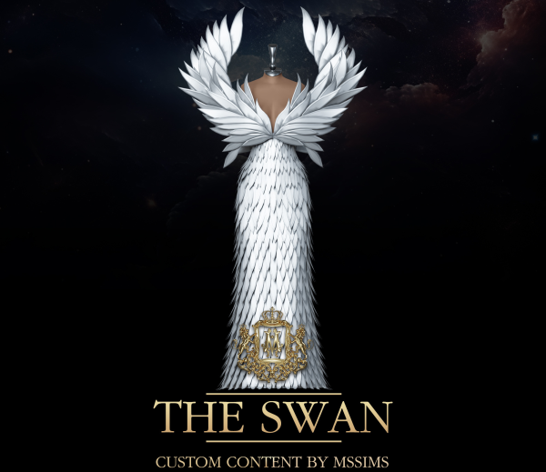 Alpha THE SWAN GOWN by simsfinds - The Sims 4 Custom Content