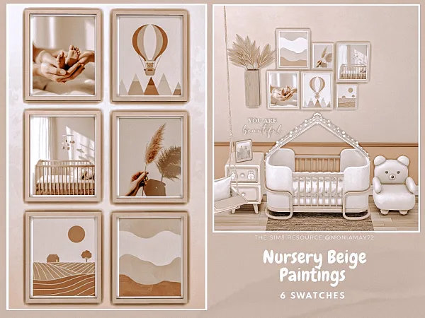 Mix Nursery Beige Paintings - The Sims 4 Custom Content