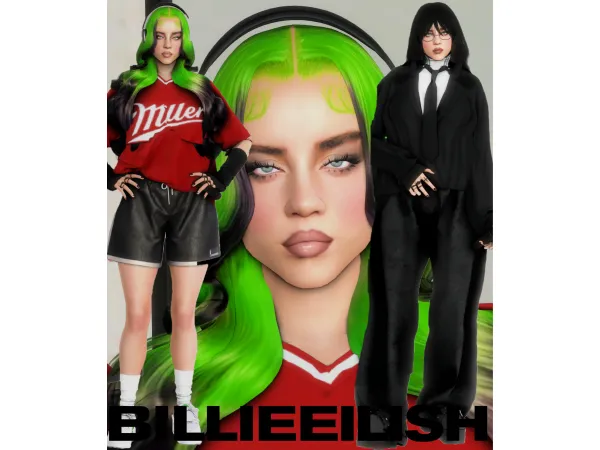 Alpha Billie Eilish by deepmoon - The Sims 4 Custom Content