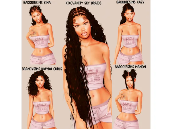 Sims 3 Alpha Medium Female Hairstyles CC: LalaSimmer_AF_HairCommissions_Smile4MeSweets