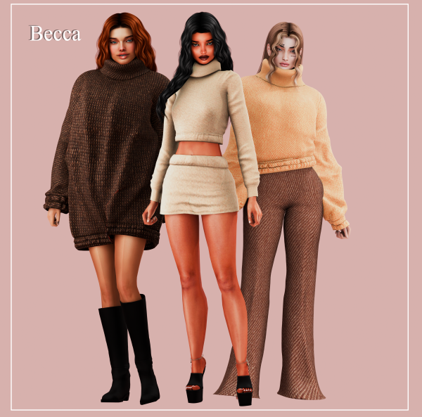 Alpha Becca Cozy Knits Mini Collections by beccaxcouquetts - The Sims 4 Custom Content