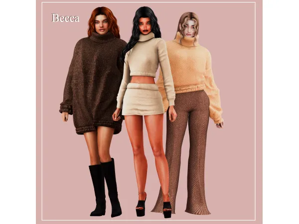 Alpha Becca Cozy Knits Mini Collections - The Sims 4 Custom Content