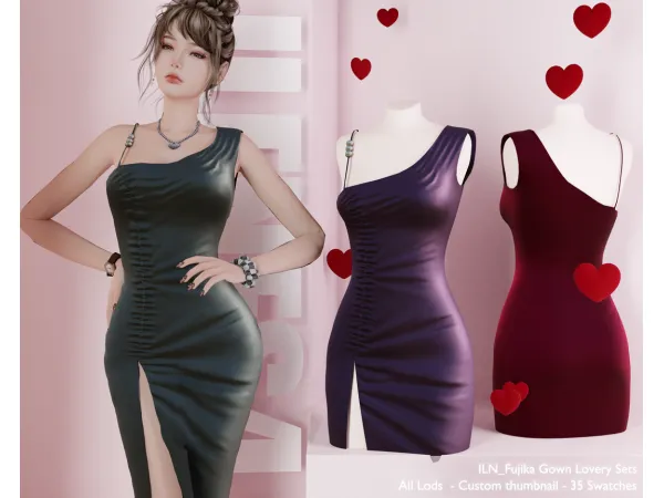 Alpha ILN Fujika Gown - The Sims 4 Custom Content