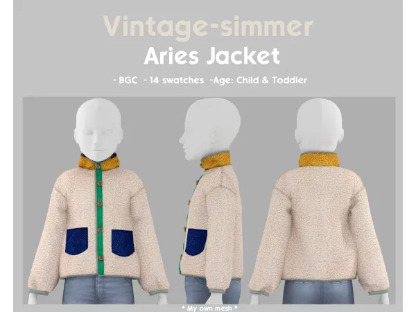 Alpha Alpha Jacket for Kids todds simmer by vintage - The Sims 4 Custom Content