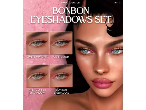 Sims 3 Alpha Eyeshadows CC: BONBON EYESHADOWS SET (sims 3) by emmadesignstuff