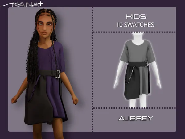 Maxis Match 7NANA (Aubrey) Oversized Shirt w Belt - The Sims 4 Custom Content