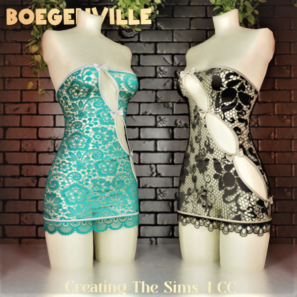 Alpha Boe_Lucy Dress Full Lace by boegenville - The Sims 4 Custom Content