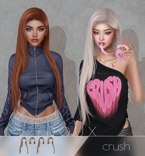 Alpha DOUX Crush by douxhair - The Sims 4 Custom Content