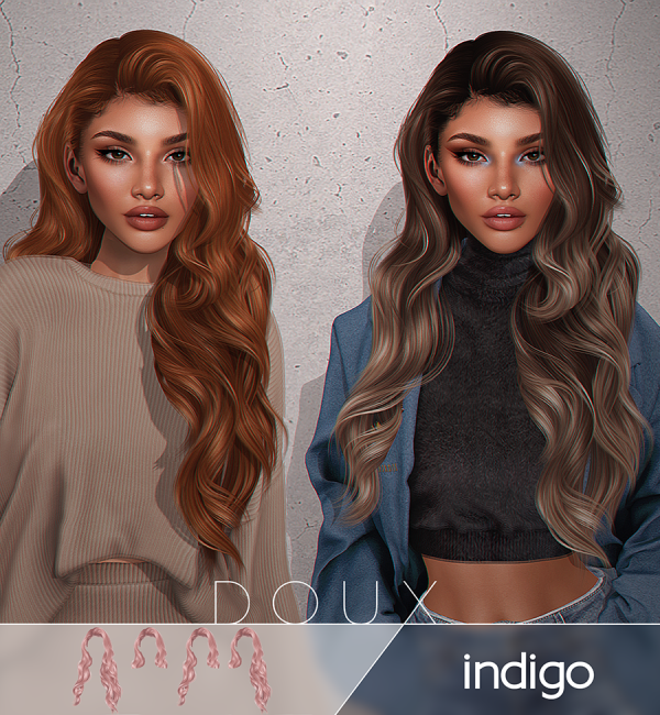 Alpha DOUX Indigo Hair by douxhair - The Sims 4 Custom Content