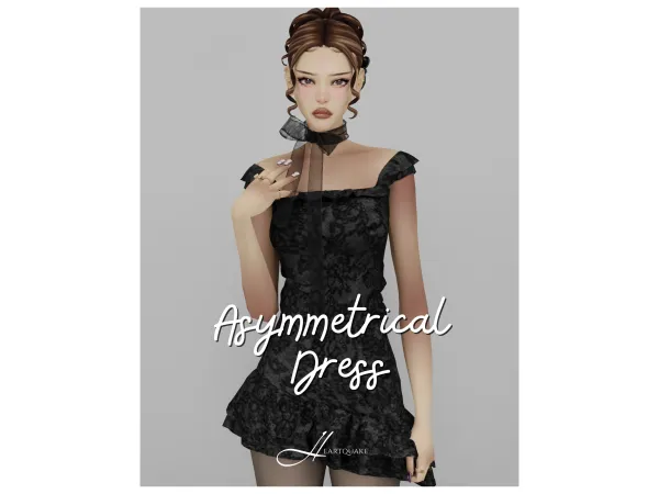 Sims 4 heartquake u2661 | asymmetrical dress