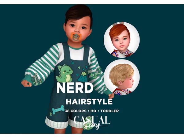 Alpha Nerd Hairstyle Toddlers - The Sims 4 Custom Content