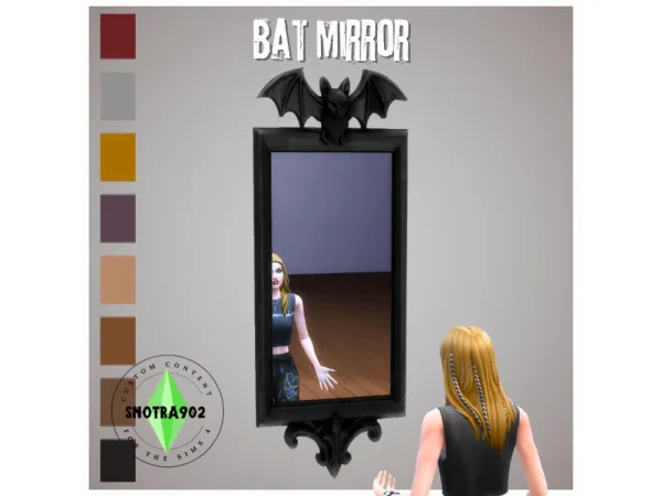 Sims 4 Maxis Match Halloween Decor CC: Bat Mirror By Snotra902