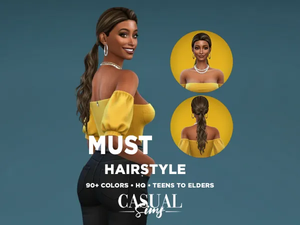 Alpha Must Hairstyle (Smaller) - The Sims 4 Custom Content