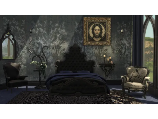Alpha Midnight Manor Mistress Wallpaper - The Sims 4 Custom Content