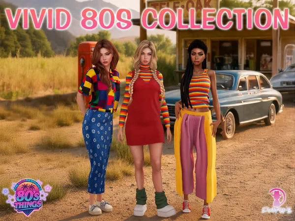 Alpha Daph's 80'S THINGS Vivid 80s Collection - The Sims 4 Custom Content