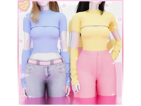 Maxis Match Missy T shirt Hand Warmers by Irisarity - The Sims 4 Custom Content