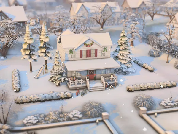 Maxis Match White Christmas Home - The Sims 4 Custom Content
