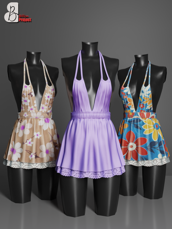 Alpha BillionProject Erne Mini Dress by billion_project666 - The Sims 4 Custom Content