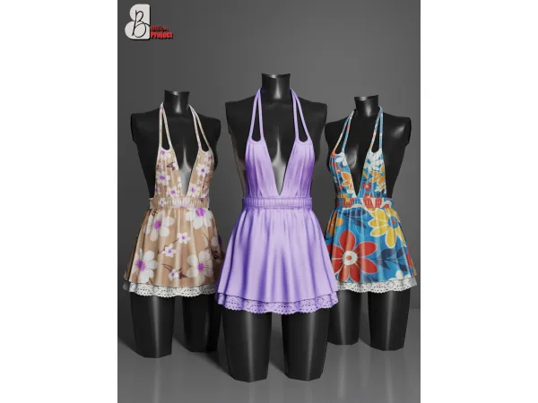 Alpha BillionProject Erne Mini Dress - The Sims 4 Custom Content