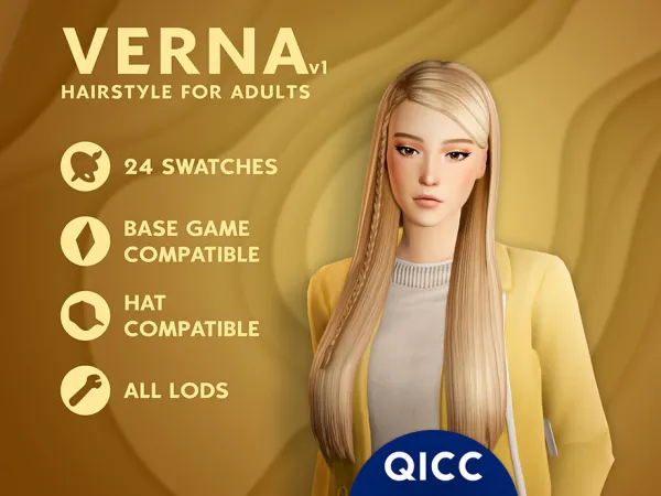Sims 4 Verna Hair v1